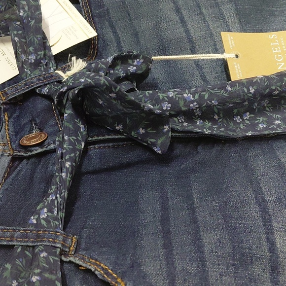 Angels Denim Shorts with Floral Belt - Picture 2 of 5